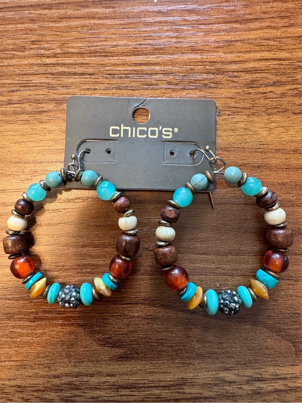 Chico’s bohemian hoop earrings new